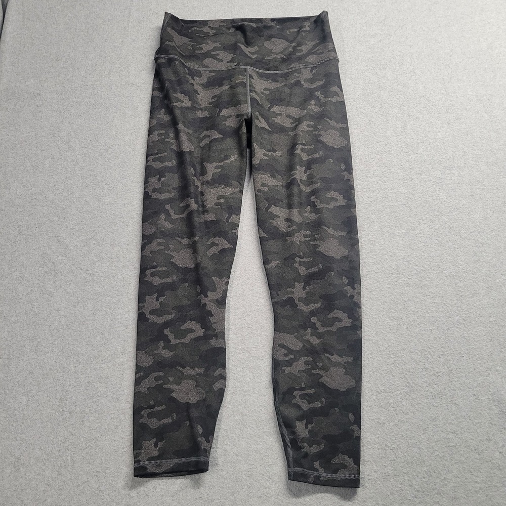 PowerHold Fabletics Womens Small Gray Camo Capri Crop High Waisted‎ Mesh Legging